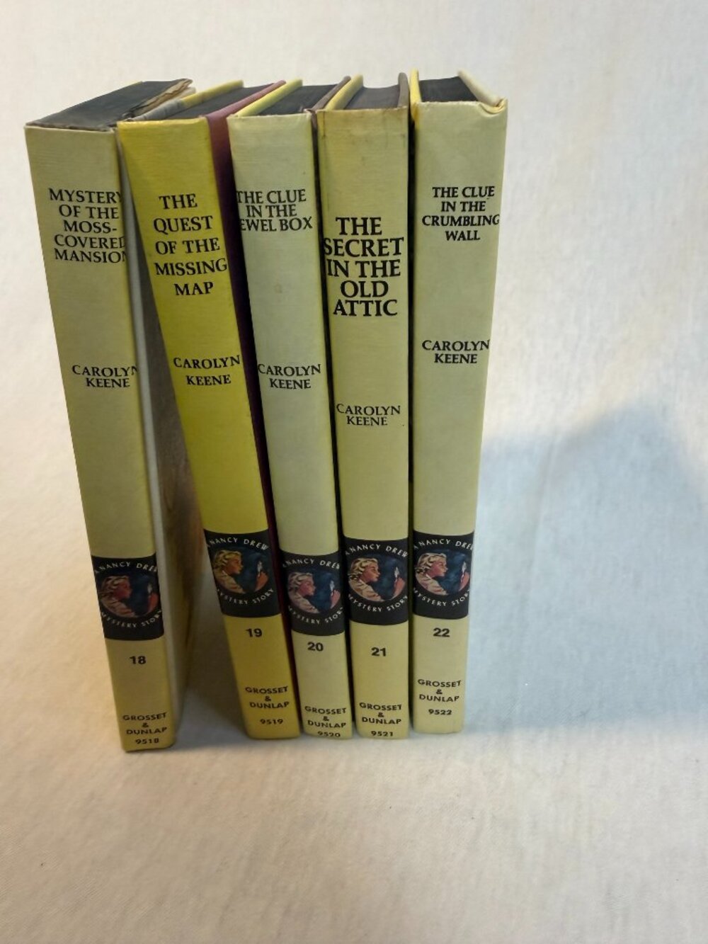 Vintage Nancy Drew Yellow Spine Lot Grosset Dunlap 1970s Hardcover Set (#18-#22)